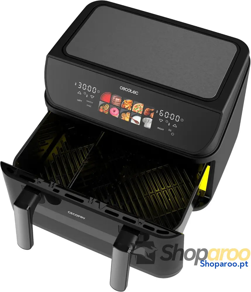 Cecotec Frigideira de ar 10 L 4 resistências Air Fryer Cecofry&Grill Duoheat 10000. 2800 W Dourado perfeito e sabor