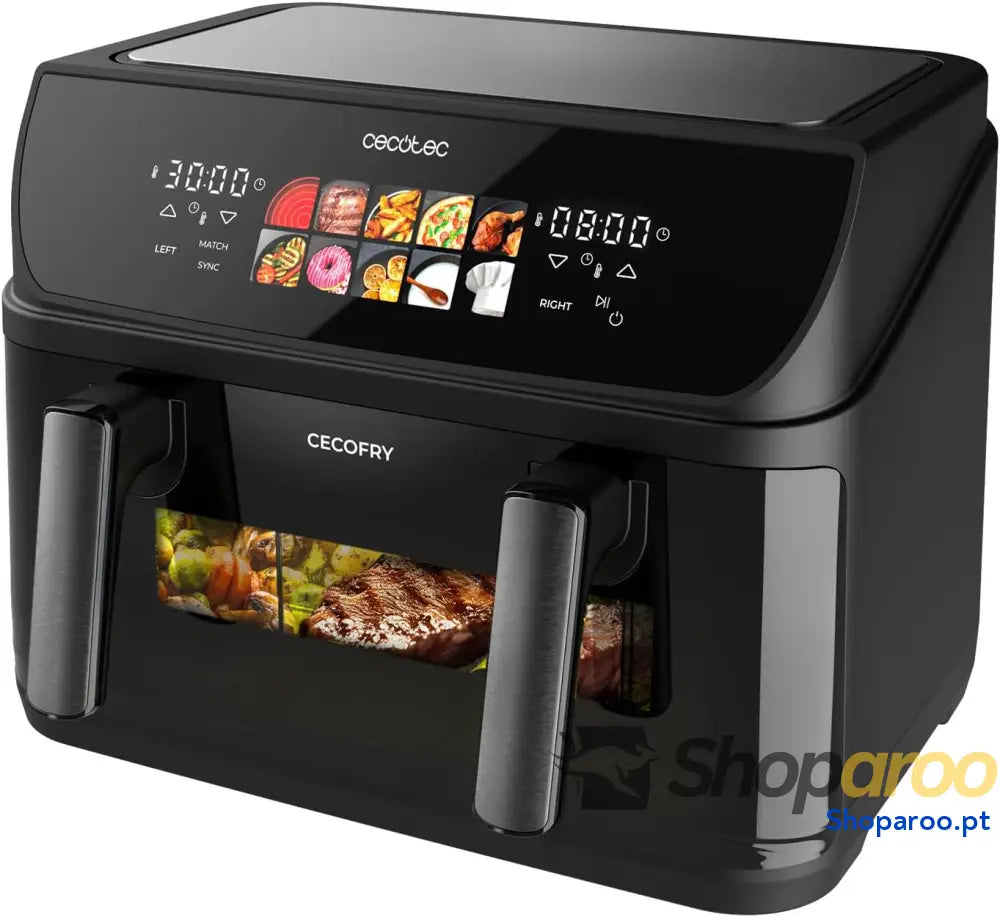 Cecotec Frigideira de ar 10 L 4 resistências Air Fryer Cecofry&Grill Duoheat 10000. 2800 W Dourado perfeito e sabor
