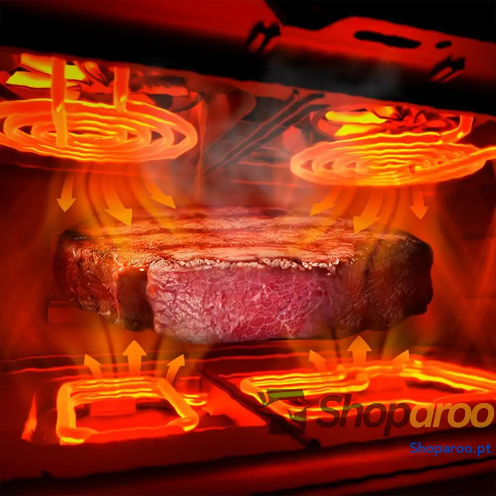 Cecotec Frigideira de ar 10 L 4 resistências Air Fryer Cecofry&Grill Duoheat 10000. 2800 W Dourado perfeito e sabor