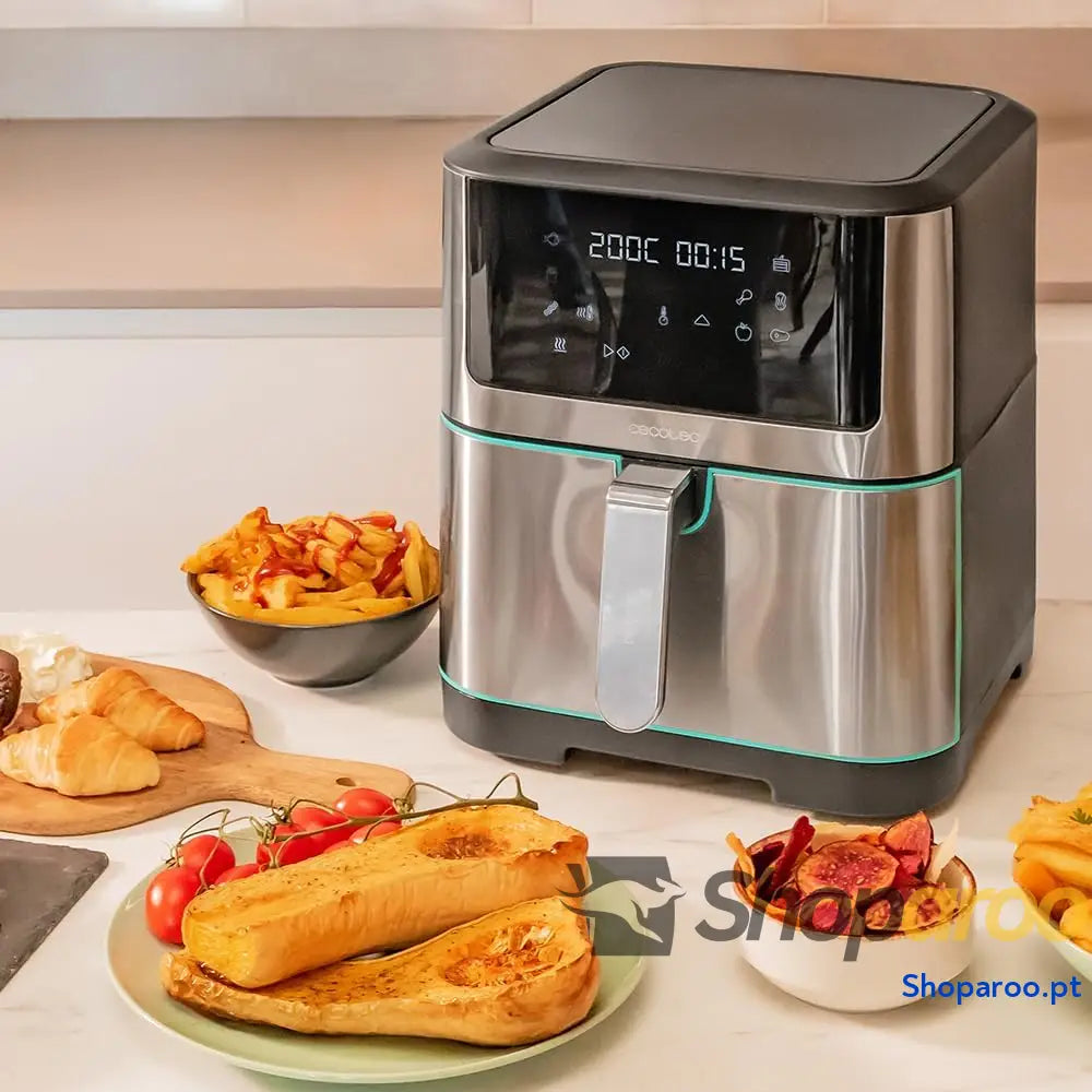 Cecotec Frigideira de ar sem óleo 8 l Cecofry Supreme 8000 Air Fryer. 1800 W painel toque 30º 200 ºC 10 modos pré