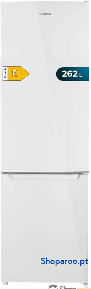Cecotec Frigorífico Combi 2 Portas de 262 Litros Bolero CoolMarket Branco E. 176 cm Altura e 54 Largura Baixo Consumo