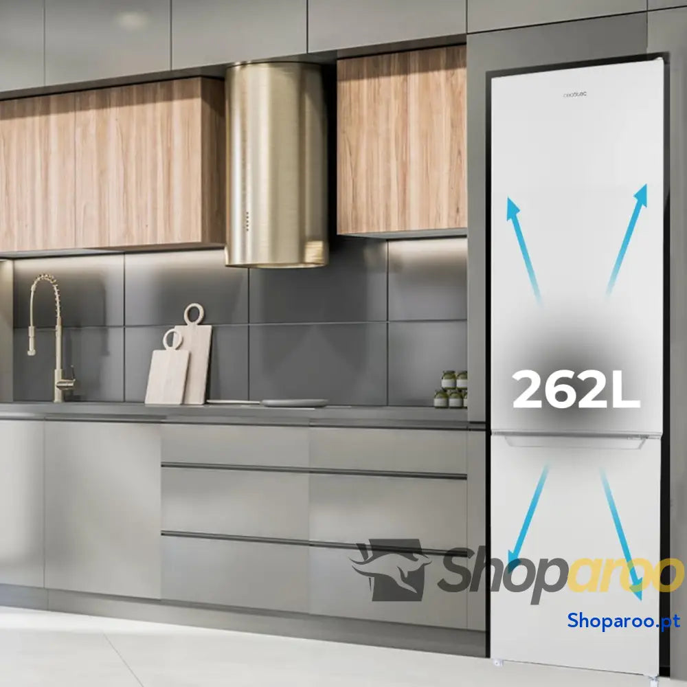 Cecotec Frigorífico Combi 2 Portas de 262 Litros Bolero CoolMarket Branco E. 176 cm Altura e 54 Largura Baixo Consumo
