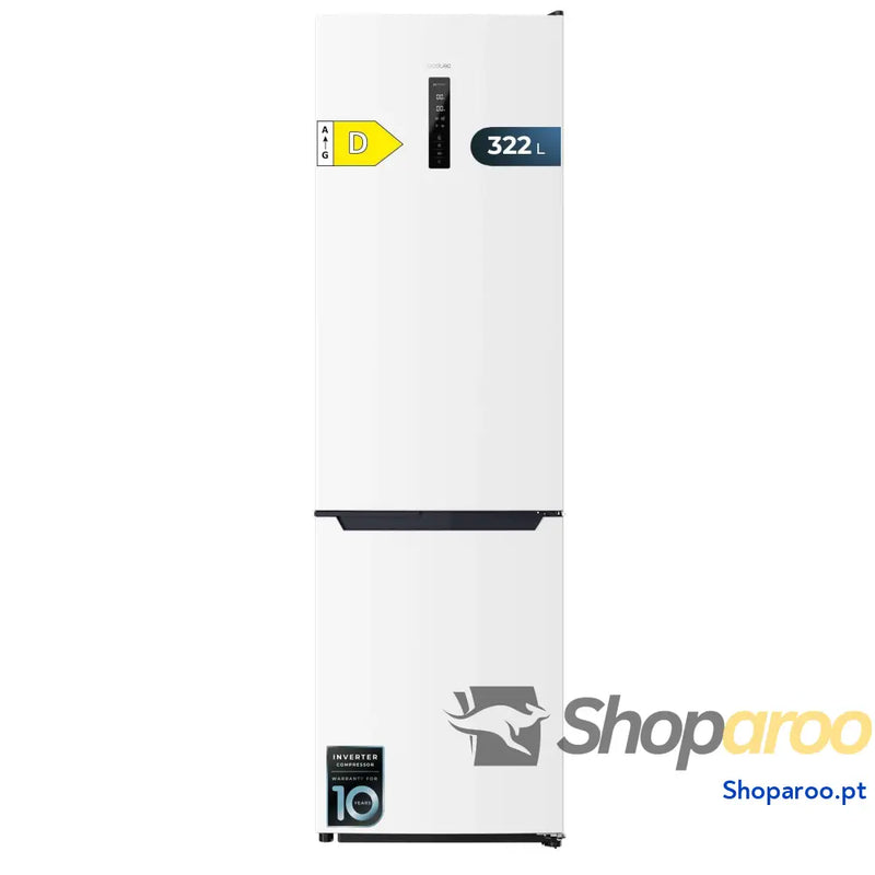 Cecotec Frigorífico Combi 2 portas de Bolero CoolMarket 322 Inox D. l altura 185 e 60 cm largura baixo consumo inversor