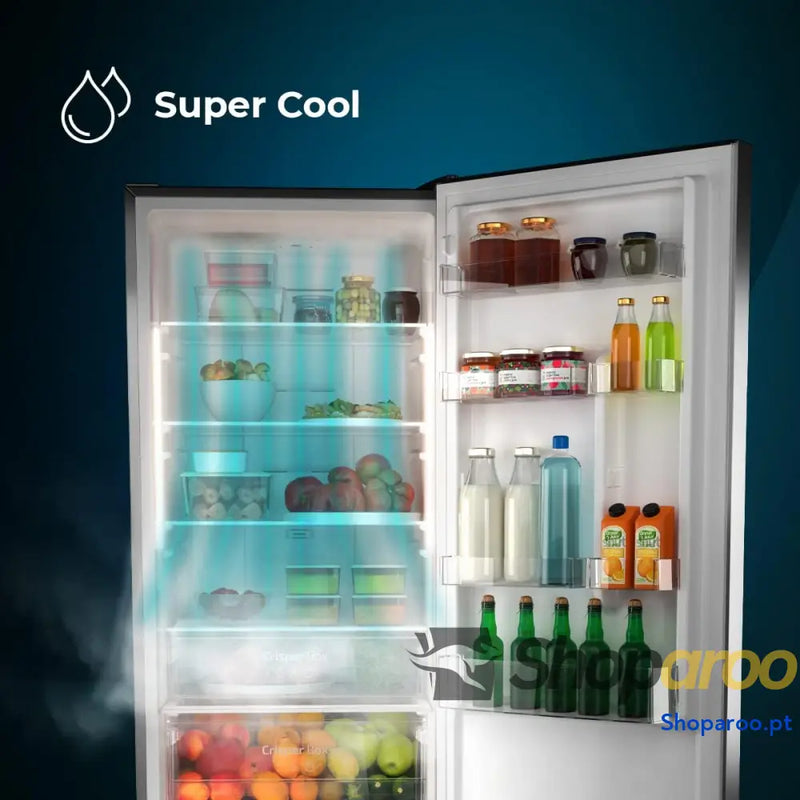 Cecotec Frigorífico Combi 2 portas de Bolero CoolMarket 322 Inox D. l altura 185 e 60 cm largura baixo consumo inversor
