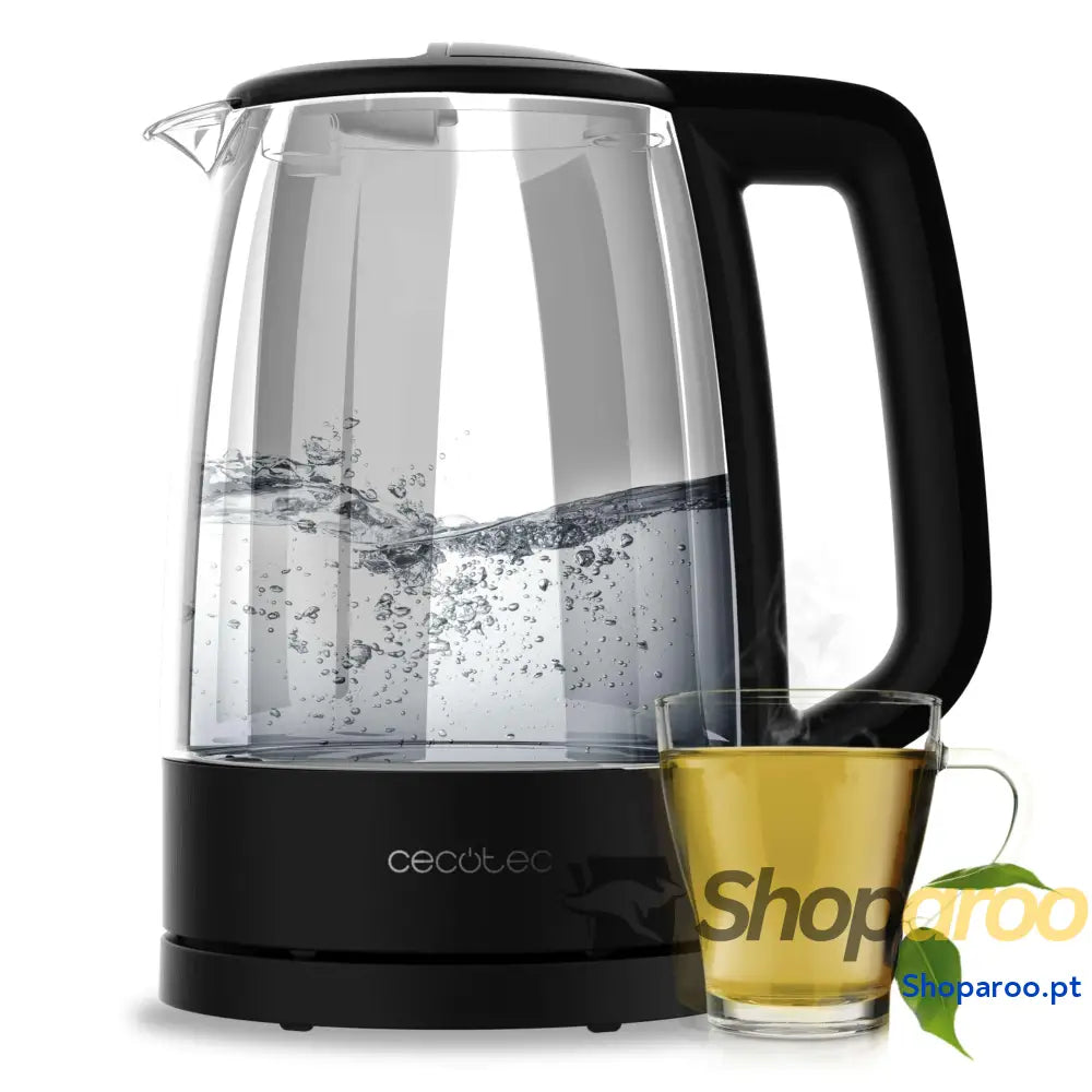 Chaleira eléctrica Cecotec ThermoSense 340 Clear 1,7 L. 2200W corpo em vidro borossilicato luz indicadora base rotativa