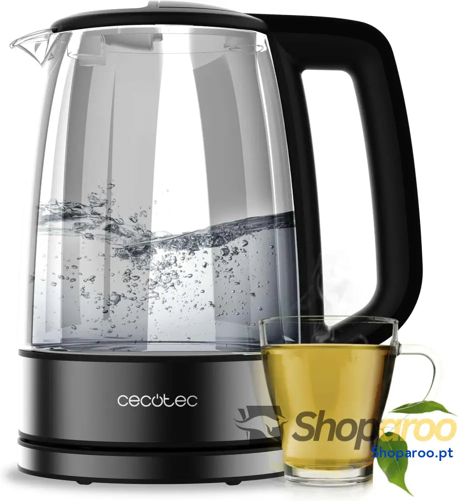 Chaleira eléctrica Cecotec ThermoSense 340 Clear 1,7 L. 2200W corpo em vidro borossilicato luz indicadora base rotativa