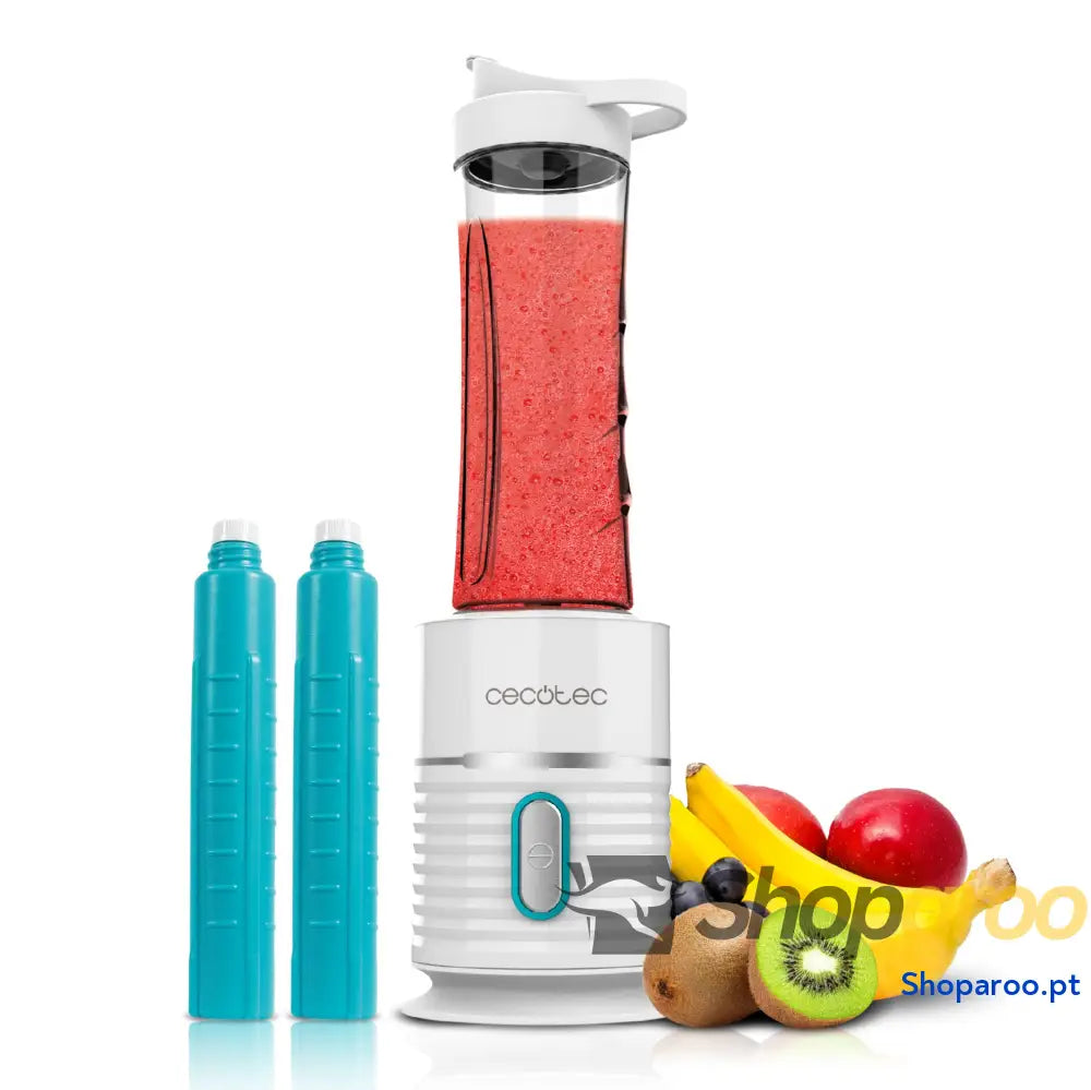 Liquidificadora de copo portátil individual Smoothies Power Titanium 900 ProGo. W inclui 2 copos portáteis 570 ml 4