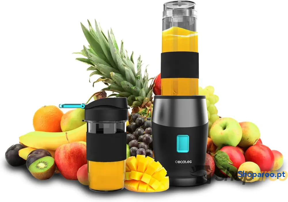 Liquidificadora de copo portátil individual Smoothies Power Titanium 900 ProGo. W inclui 2 copos portáteis 570 ml 4