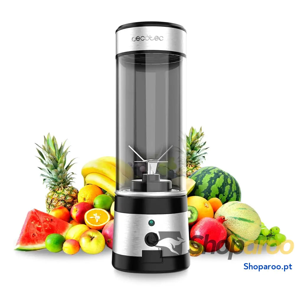 Liquidificadora de copo portátil individual Smoothies Power Titanium 900 ProGo. W inclui 2 copos portáteis 570 ml 4
