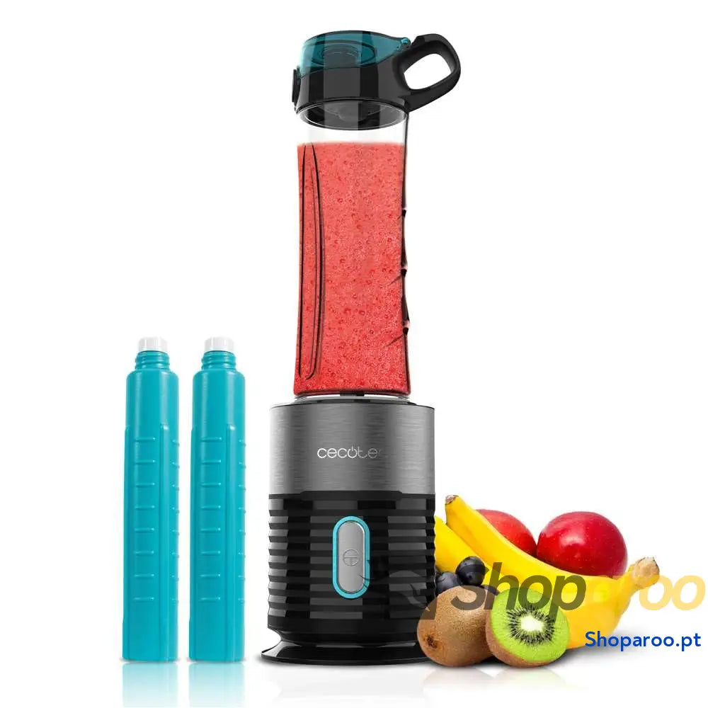 Liquidificadora de copo portátil individual Smoothies Power Titanium 900 ProGo. W inclui 2 copos portáteis 570 ml 4