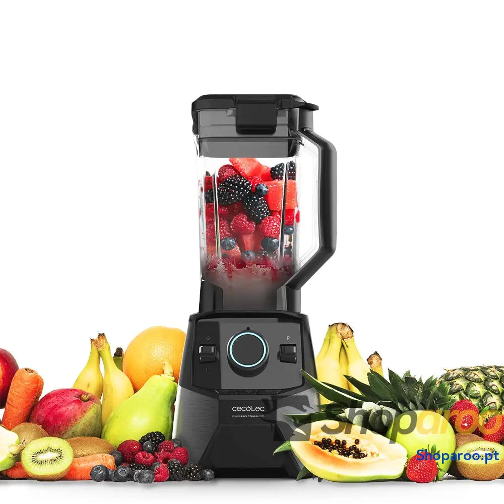 Cecotec Liquidificadora Power Black Titanium 1300 Max B. W 2 velocidades lâmina de 4 folhas titânio preto e jarro 1,5 l