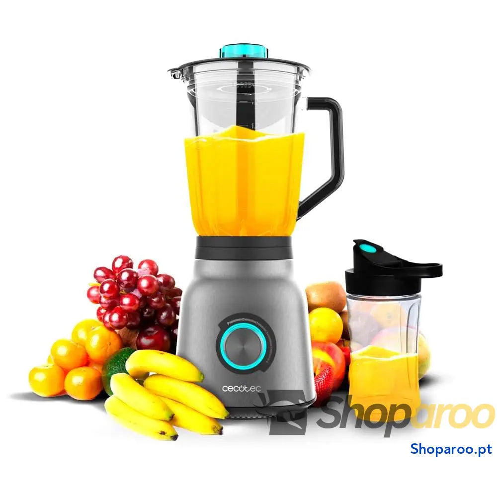 Cecotec Liquidificadora Power Black Titanium 1300 Max B. W 2 velocidades lâmina de 4 folhas titânio preto e jarro 1,5 l