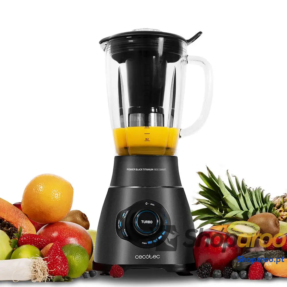 Cecotec Liquidificadora Power Black Titanium 1300 Max B. W 2 velocidades lâmina de 4 folhas titânio preto e jarro 1,5 l