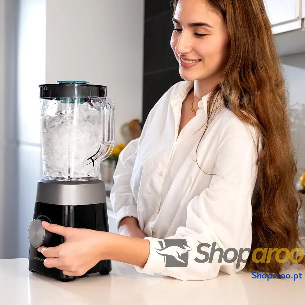 Cecotec Liquidificadora Power Black Titanium 1300 Max B. W 2 velocidades lâmina de 4 folhas titânio preto e jarro 1,5 l