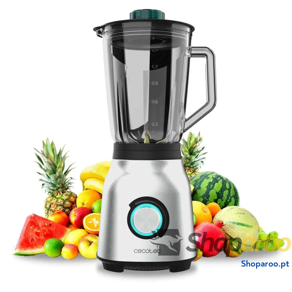 Cecotec Liquidificadora Power Black Titanium 1300 Max B. W 2 velocidades lâmina de 4 folhas titânio preto e jarro 1,5 l