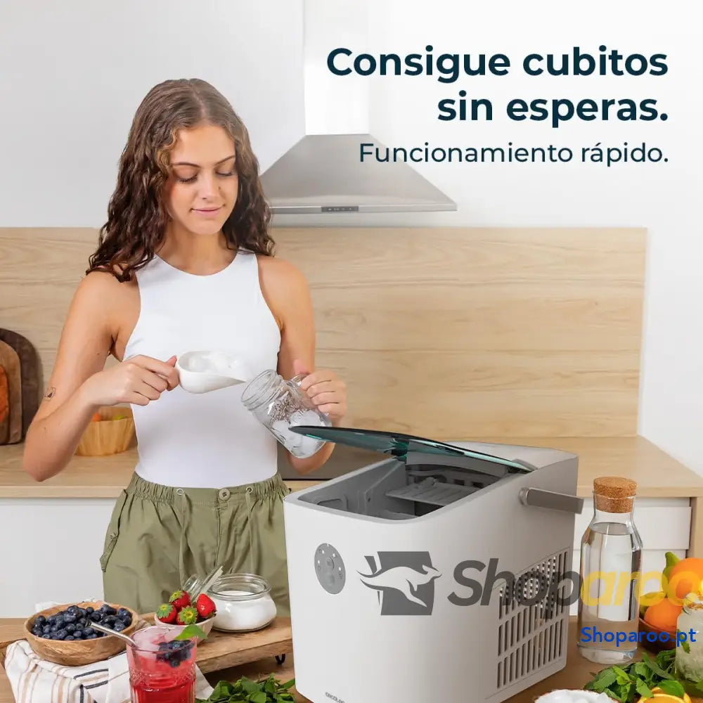 Cecotec Máquina de fazer gelo com janela Ice Maker Chillin’ 1200 Go 120 W capacidade produção diária 12 kg em 6 8