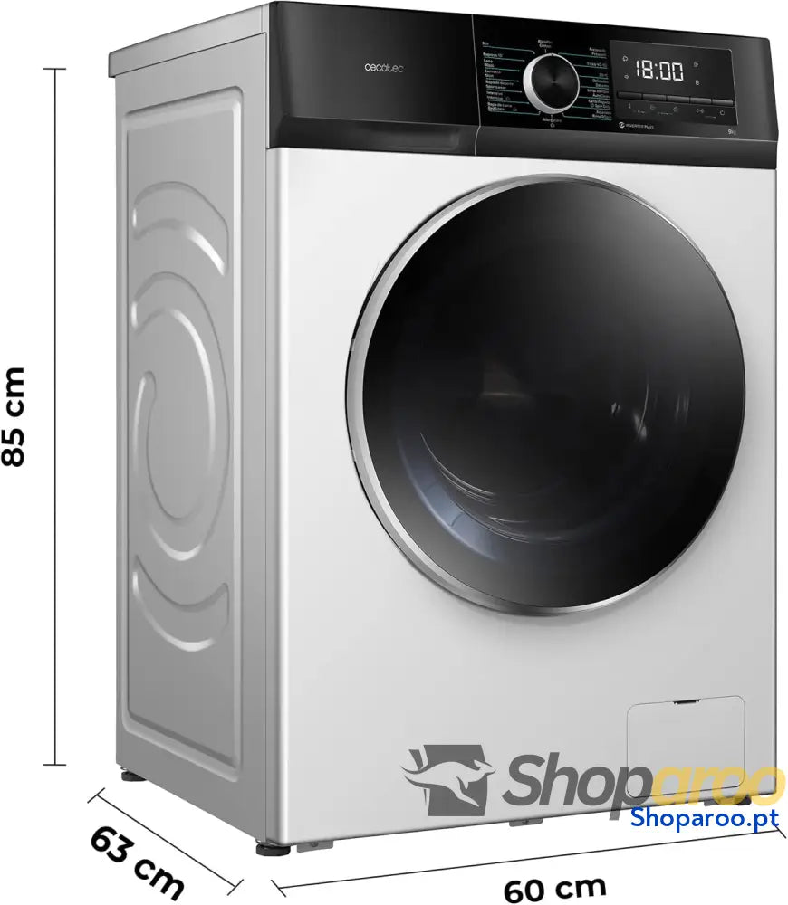 Cecotec máquina de lavar 10 kg carga frontal Bolero Dresscode 10500 Inverter A. 1950W 1400 rpm Motor Plus baixo consumo