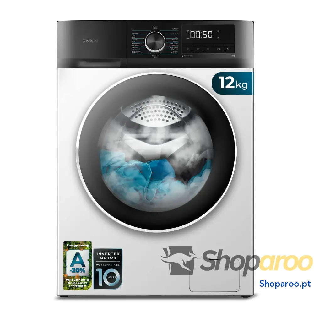 Cecotec máquina de lavar 10 kg carga frontal Bolero Dresscode 10500 Inverter A. 1950W 1400 rpm Motor Plus baixo consumo