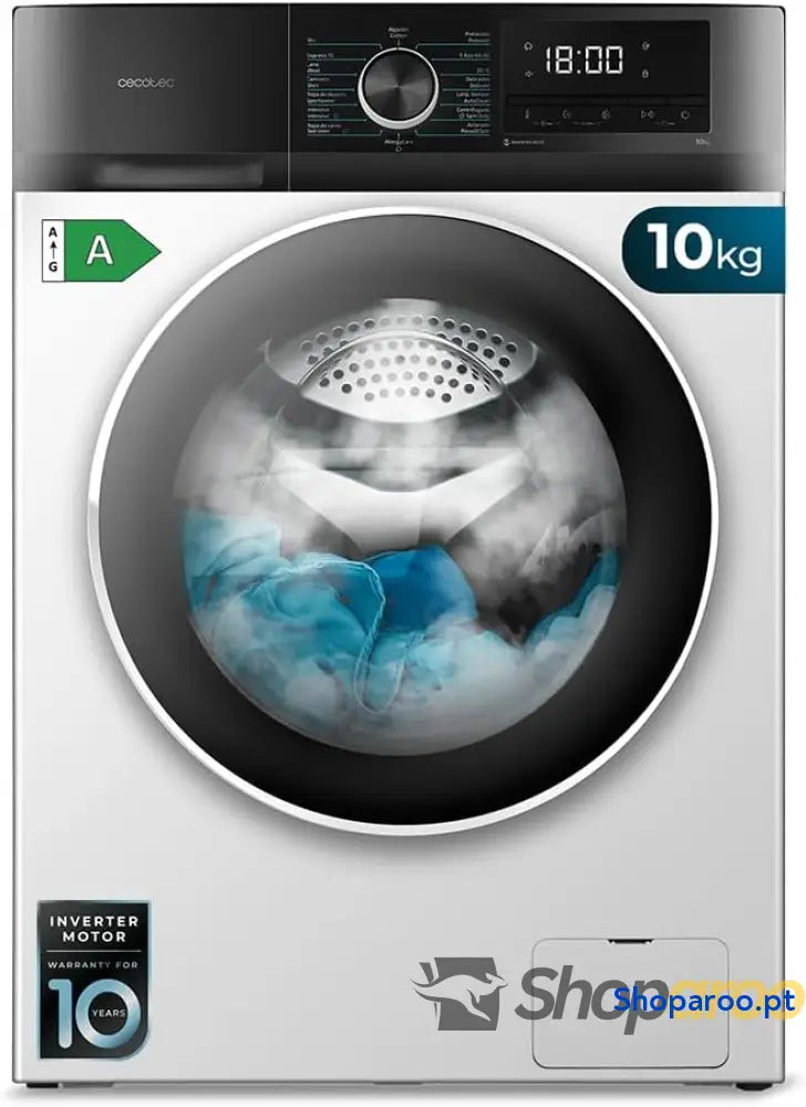 Cecotec máquina de lavar 10 kg carga frontal Bolero Dresscode 10500 Inverter A. 1950W 1400 rpm Motor Plus baixo consumo