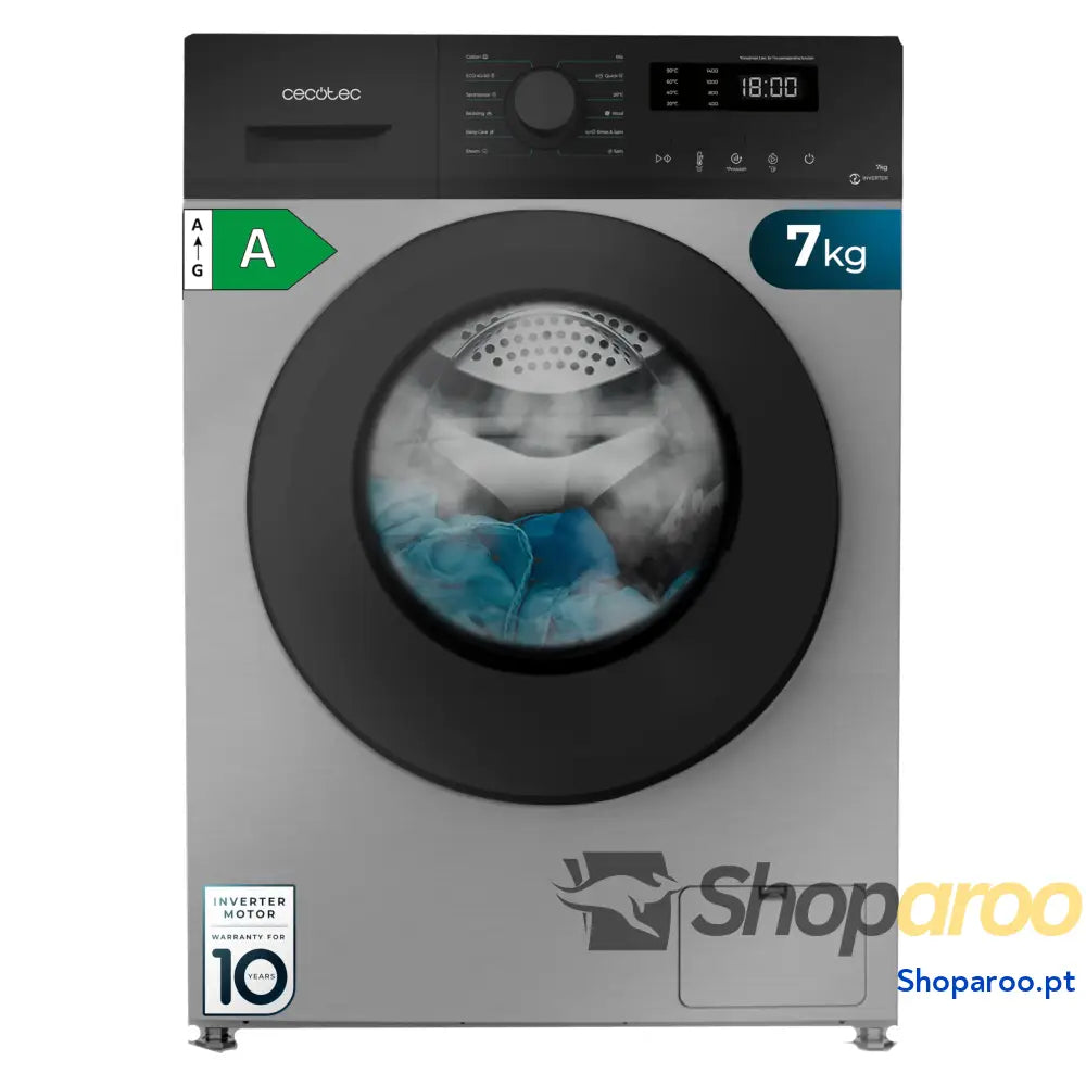 Cecotec Máquina de lavar 6 kg carga frontal Bolero DressCode 6160 Inverter. 1200 RPM 11 programas baixo consumo motor