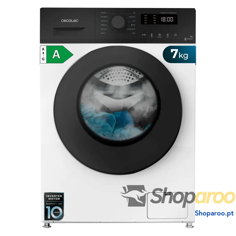 Cecotec Máquina de lavar 6 kg carga frontal Bolero DressCode 6160 Inverter. 1200 RPM 11 programas baixo consumo motor