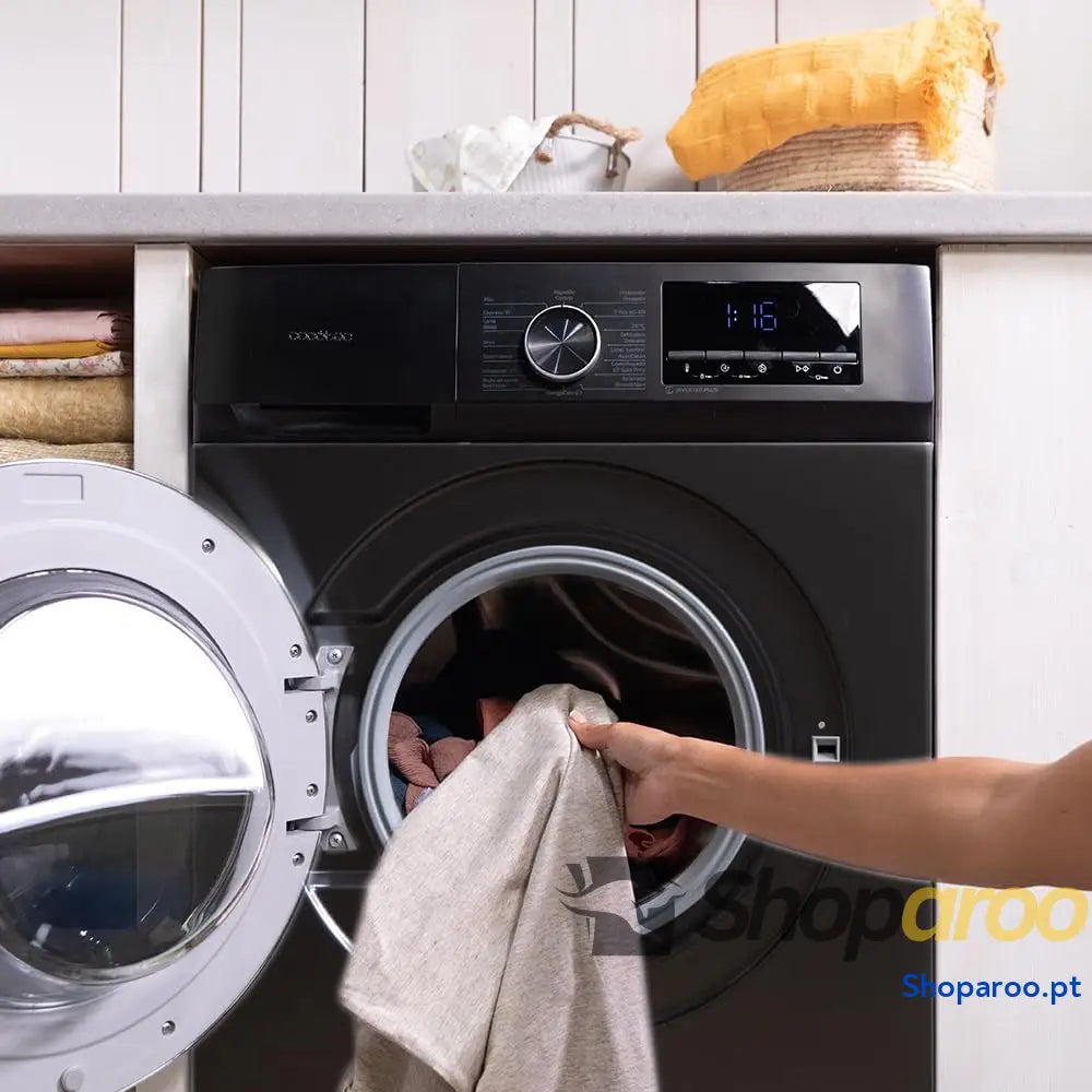 Cecotec Máquina de lavar 8 kg carga frontal Bolero Dresscode 8500 Inverter Steel A. 1900W 1400 rpm Motor Plus baixo