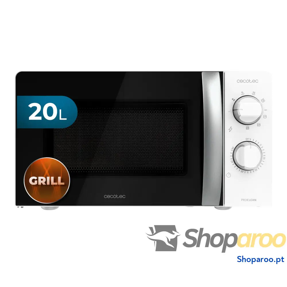 Cecotec Microondas ProClean 2010. 700 W de potência capacidade 20 l tecnologia 3DWave modo descongelação 6 níveis