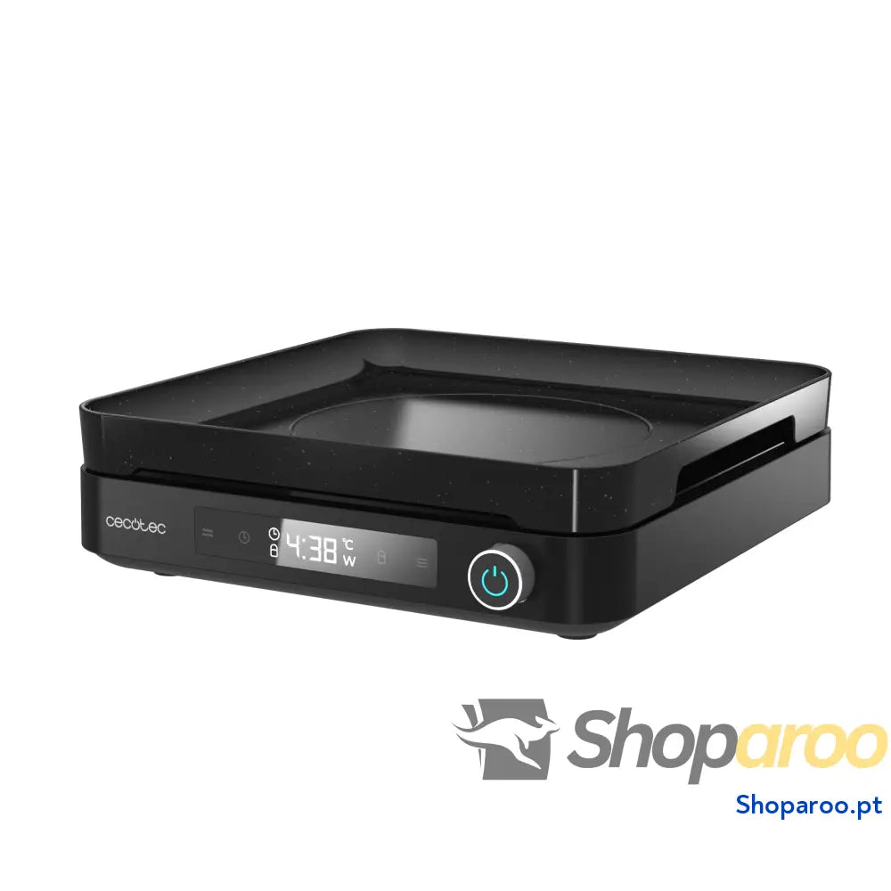 Cecotec Placa de indução portátil 1 fogo Full Magma Slim. 2000 W potência em 8 níveis design vidro alta resistência