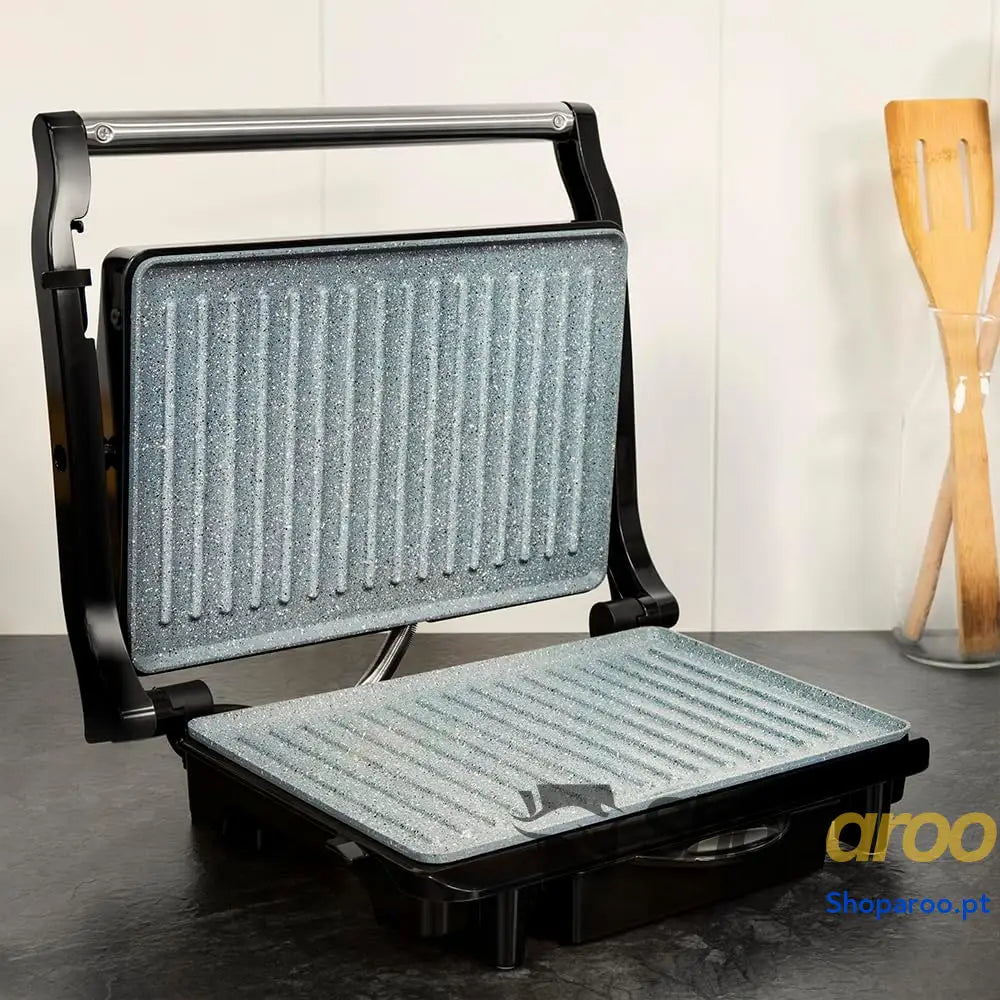Cecotec Rock’nGrill Grelha elétrica com revestimento antiaderente RockStone