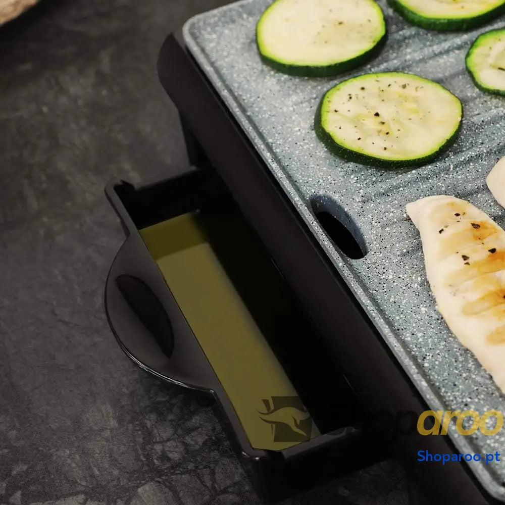 Cecotec Rock’nGrill Grelha elétrica com revestimento antiaderente RockStone