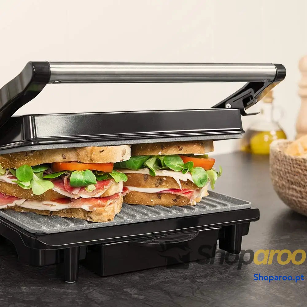 Cecotec Rock’nGrill Grelha elétrica com revestimento antiaderente RockStone
