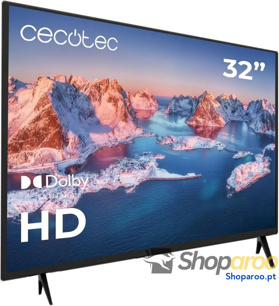 Cecotec TV televisão LED de 32’’ séries 032S. Ecrã 32 polegadas HD resolução ideal imagens e vídeos sistema Dolby