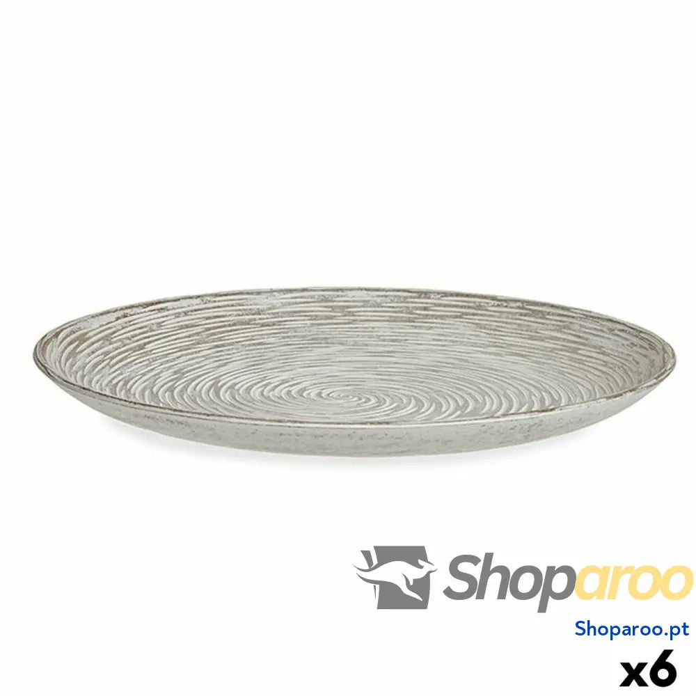 Centro de mesa Espiral Branco Madeira MDF 34,5 x 3 cm (6 Unidades)