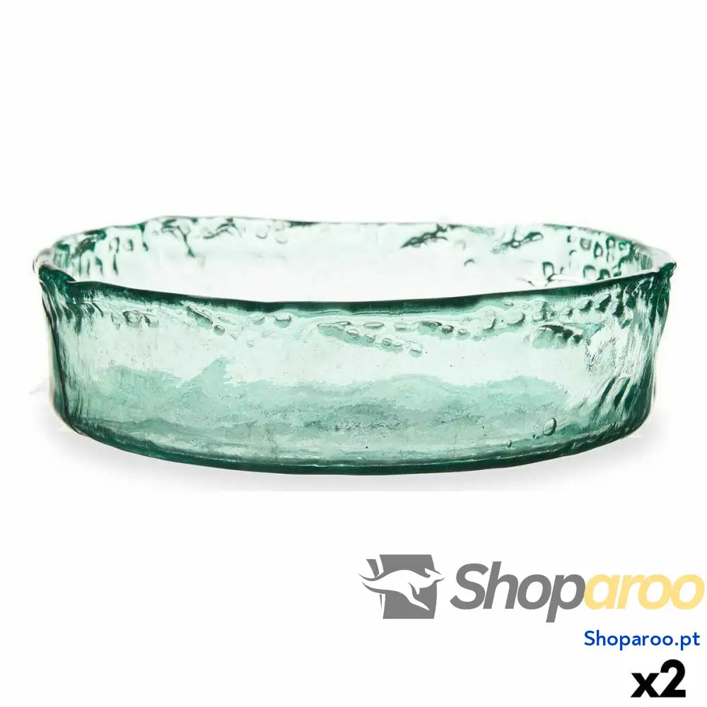 Centro de mesa Gift Decor A03730 Transparente Cristal Vidro reciclado 30 x 8 cm (2 Unidades)