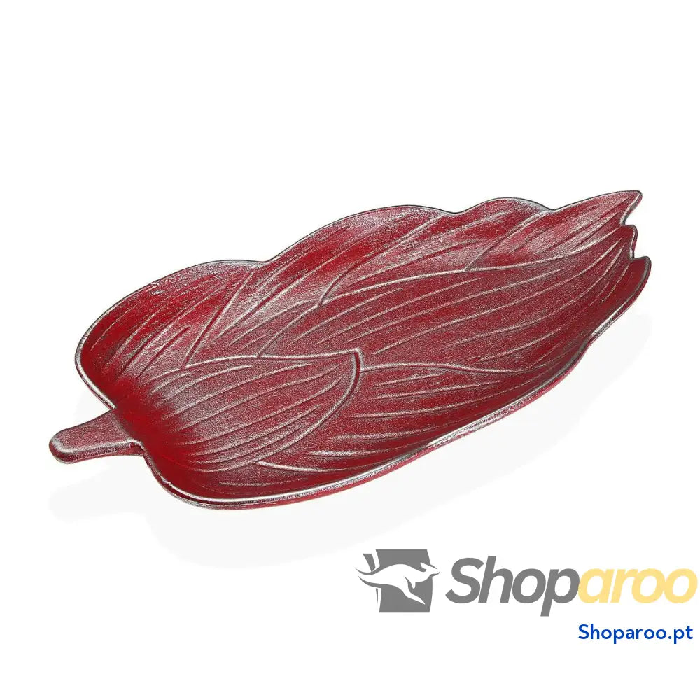 Centro de mesa Versa Vermelho Madeira MDF 18,5 x 3 39,5 cm Folha