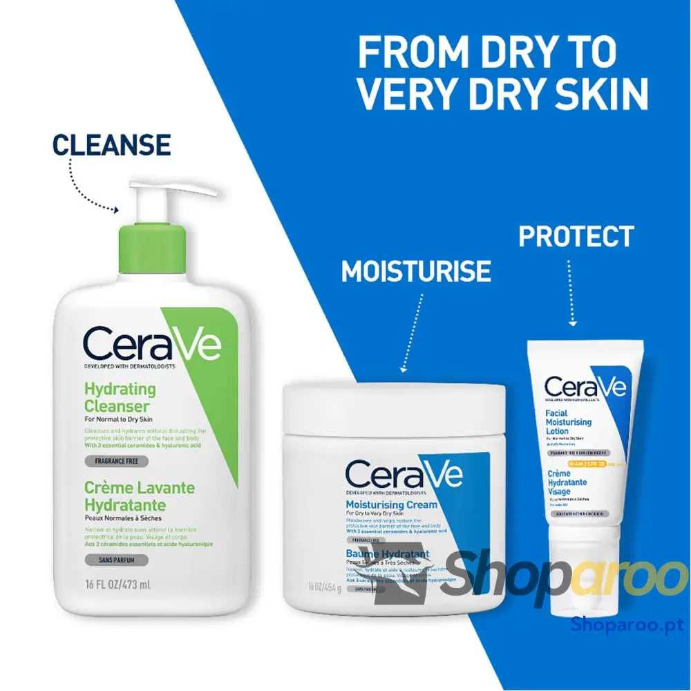CeraVe Creme Hidratante para Rosto e Corpo Ideal Peles Secas a Muito Hidrata Restaura Barreira da Pele Enriquecido