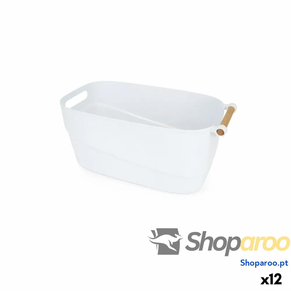 Cesta Multiusos Confortime 40 x 21,5 18 cm Plástico Com pegas 12 Unidades