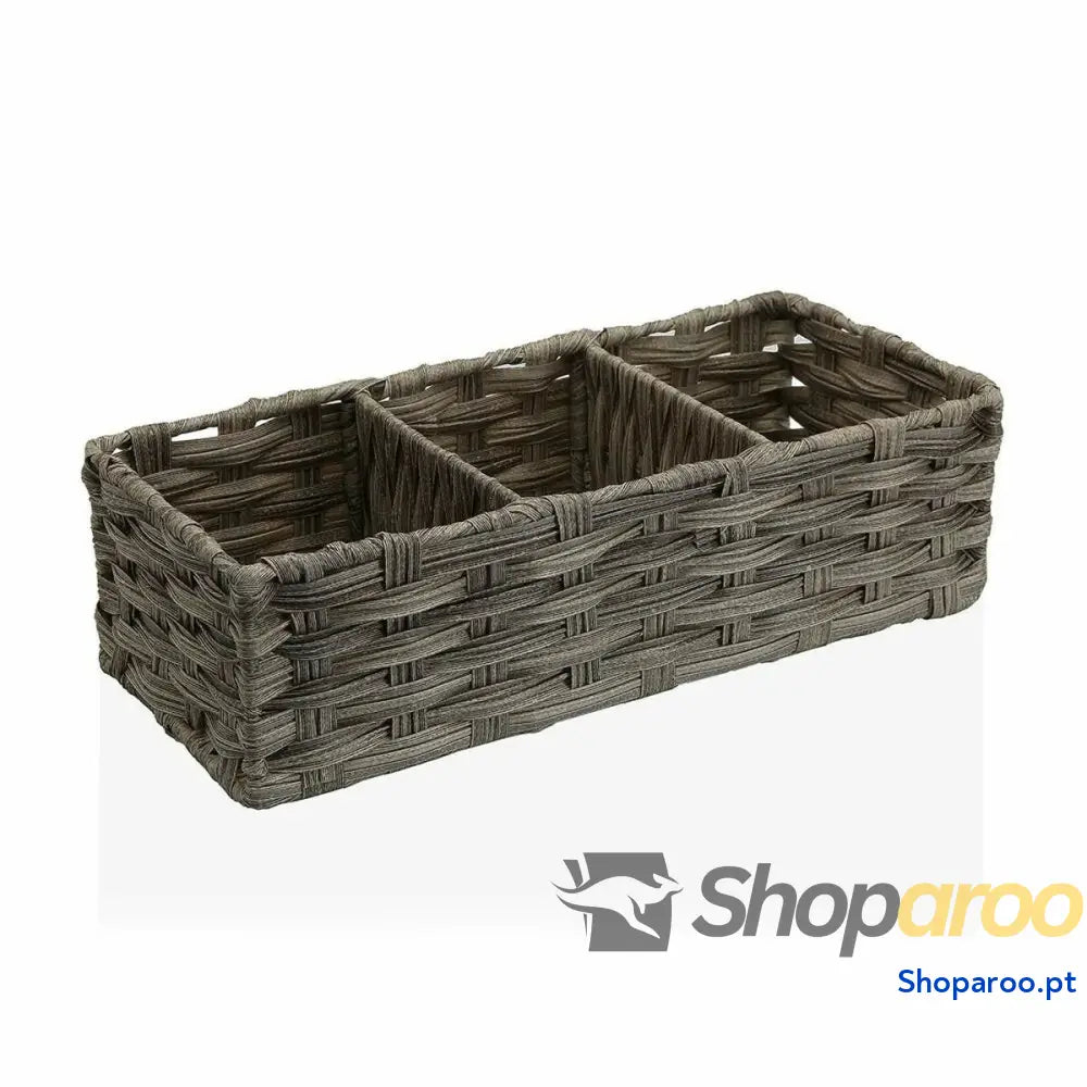 Cesta Multiusos Versa 15,2 x 10,2 35,6 cm 3 Compartimentos Cinzento