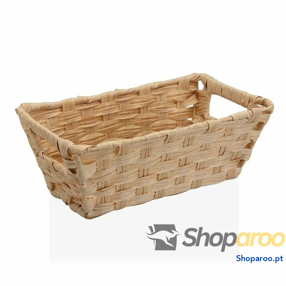 Cesta Multiusos Versa 17 x 11,5 29 cm Com pegas Bege