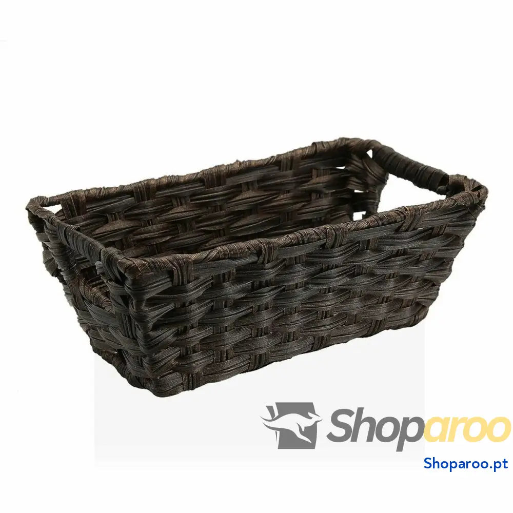 Cesta Multiusos Versa 17 x 11,5 29 cm Com pegas Catanho escuro