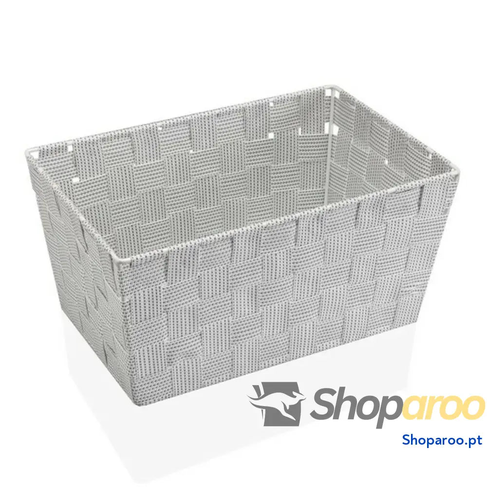 Cesta Multiusos Versa 20 x 15 30 cm Branco Preto