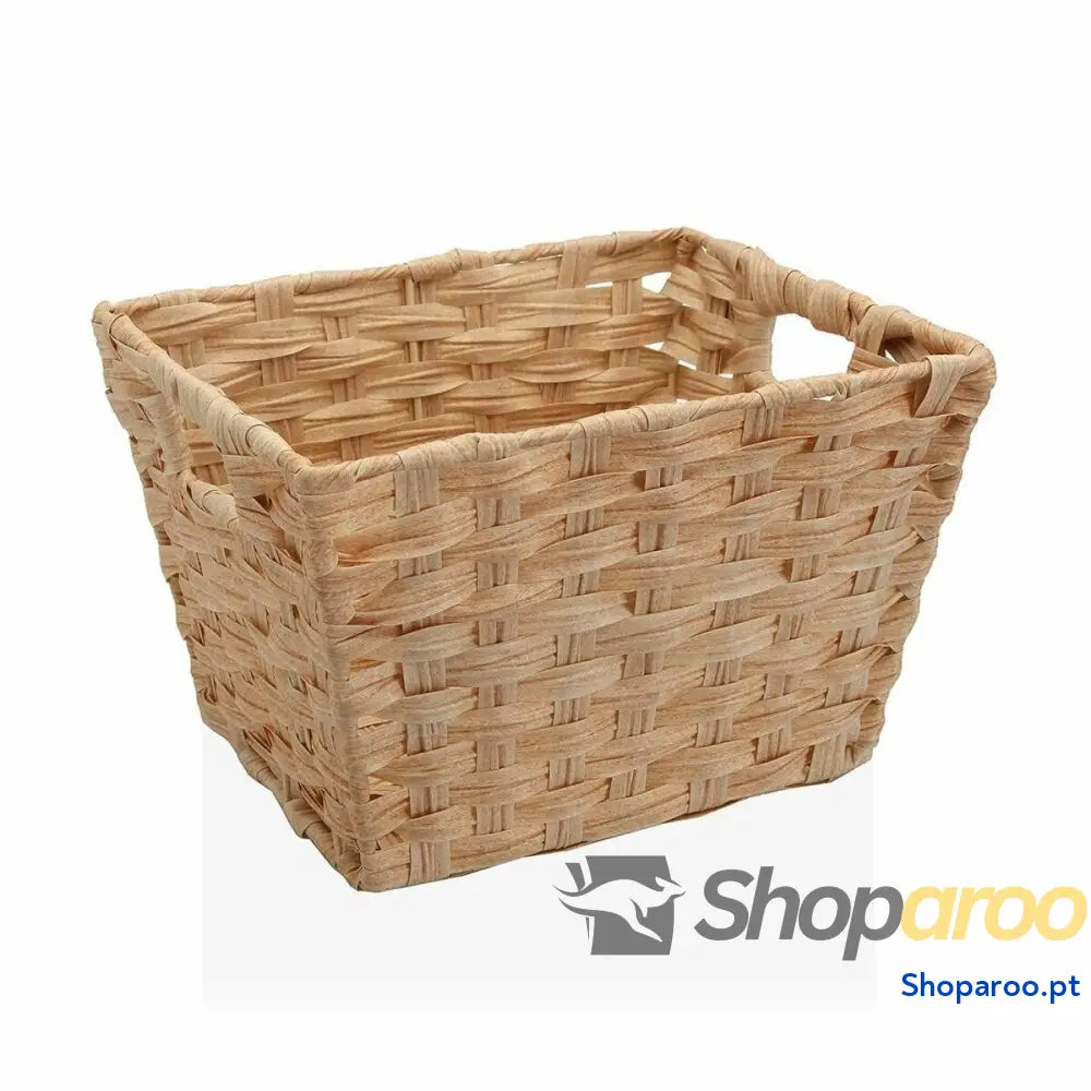 Cesta Multiusos Versa 24 x 19 29 cm Com pegas Bege