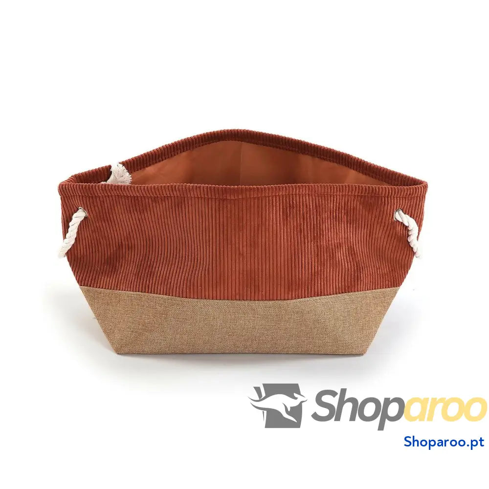Cesta Multiusos Versa Corduroy 27 x 26 cm Terracota