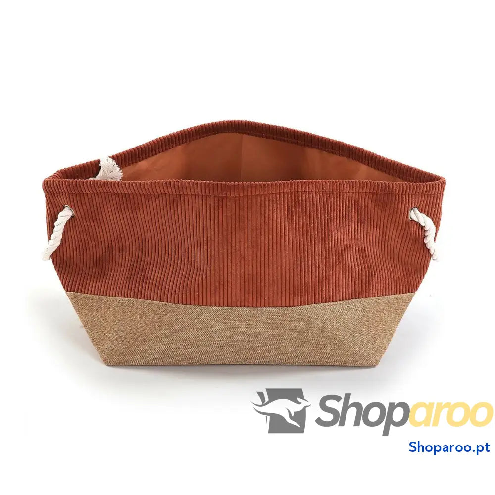 Cesta Multiusos Versa Corduroy 29 x 27 39 cm Terracota