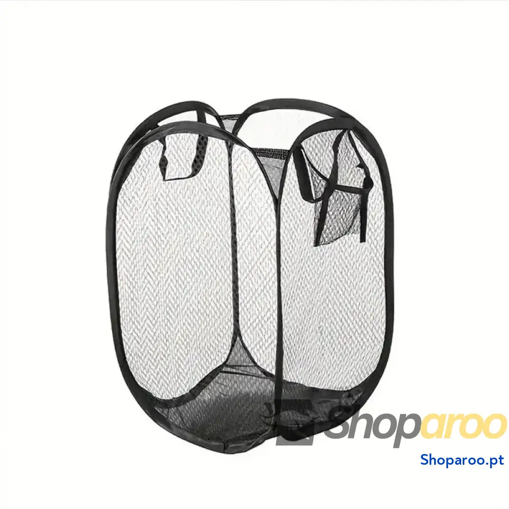 Cesto dobrável de roupa suja em malha grande capacidade