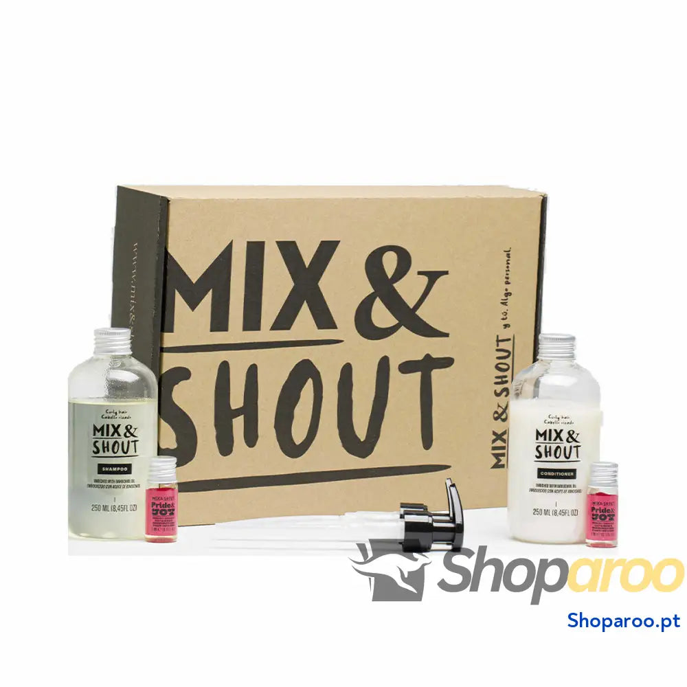 Champô Mix & Shout Rutina Rizado Equilibrante Lote 4 Peças Cabelo encaracolado