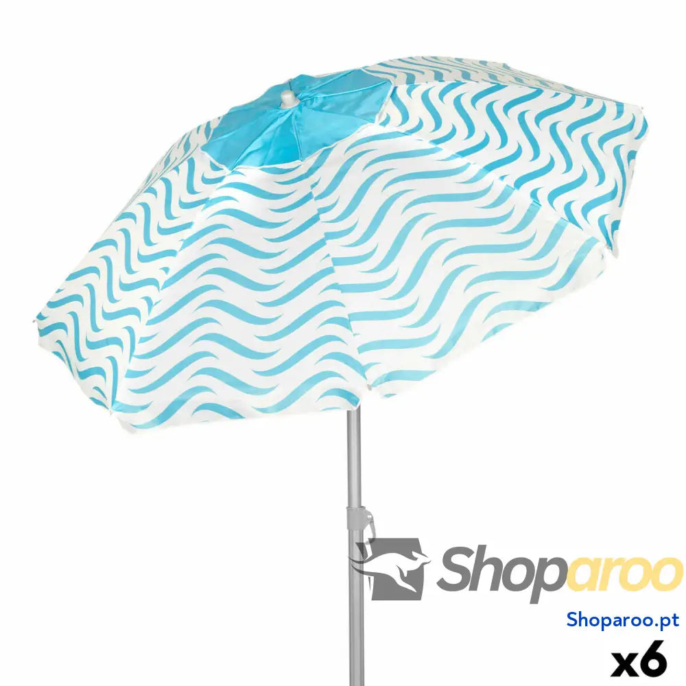Chapéu de praia Aktive Azul Ø 200 cm 200 x 190 x 200 cm (6 Unidades)