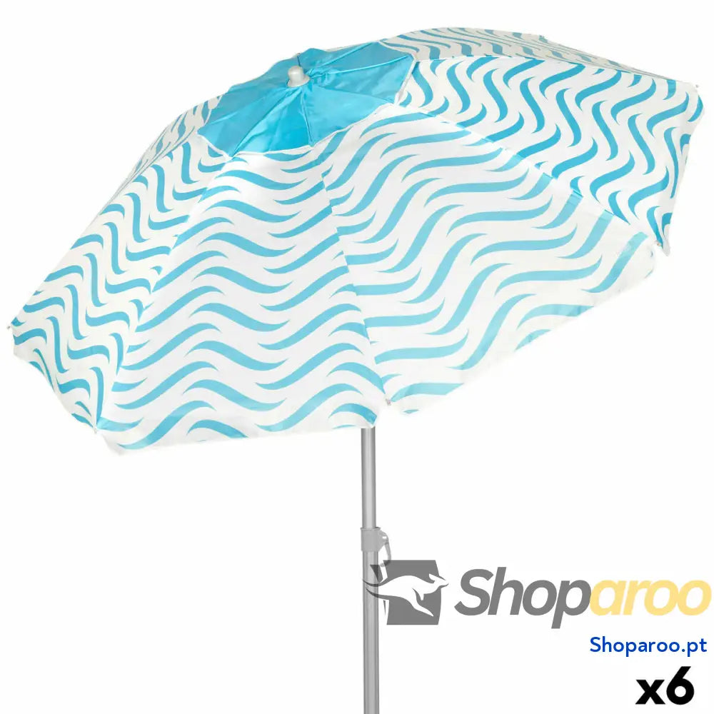 Chapéu de praia Aktive Azul Ø 220 cm 220 x 200 x 220 cm (6 Unidades)