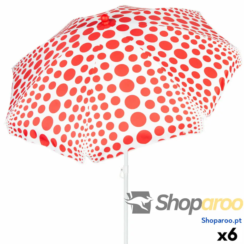 Chapéu de praia Aktive Vermelho 200 x 205 x 200 cm (6 Unidades)