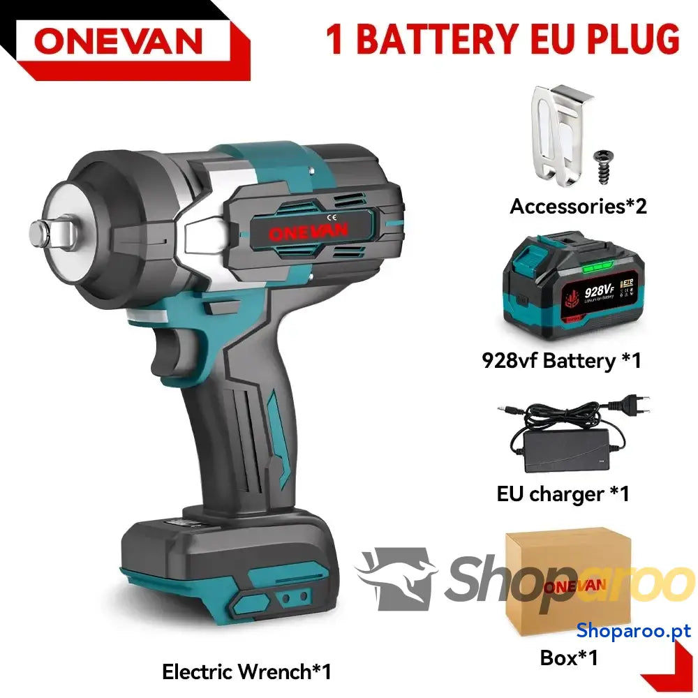 Chave de Impacto Elétrica ONEVAN 18V com Bateria 22900mAh